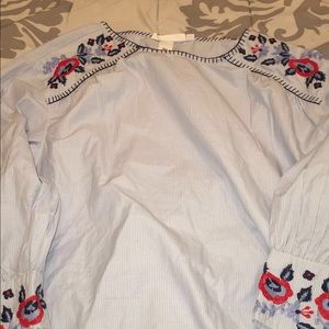 H&M Floral stitch top